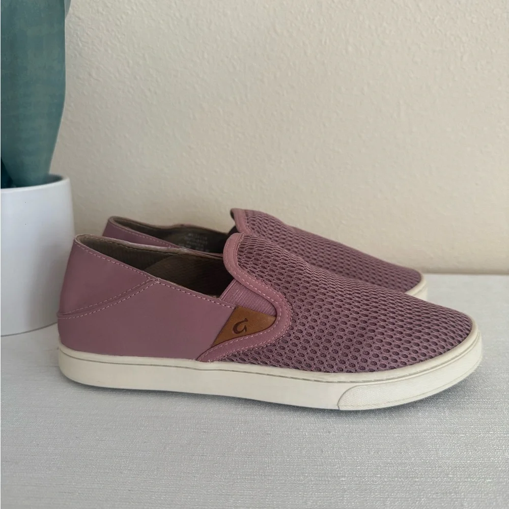 Olukai Pehuea Mauve Slip-On Mesh 2-Way Casual Sneakers - Picture 3 of 12